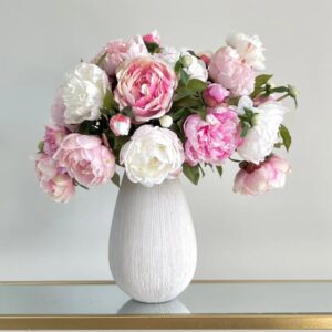81cm Cut Flower 3 Heads Peony Pink Purple - Image 2