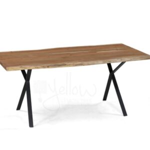 Acacia Wood Dining Table X Leg - Image 5