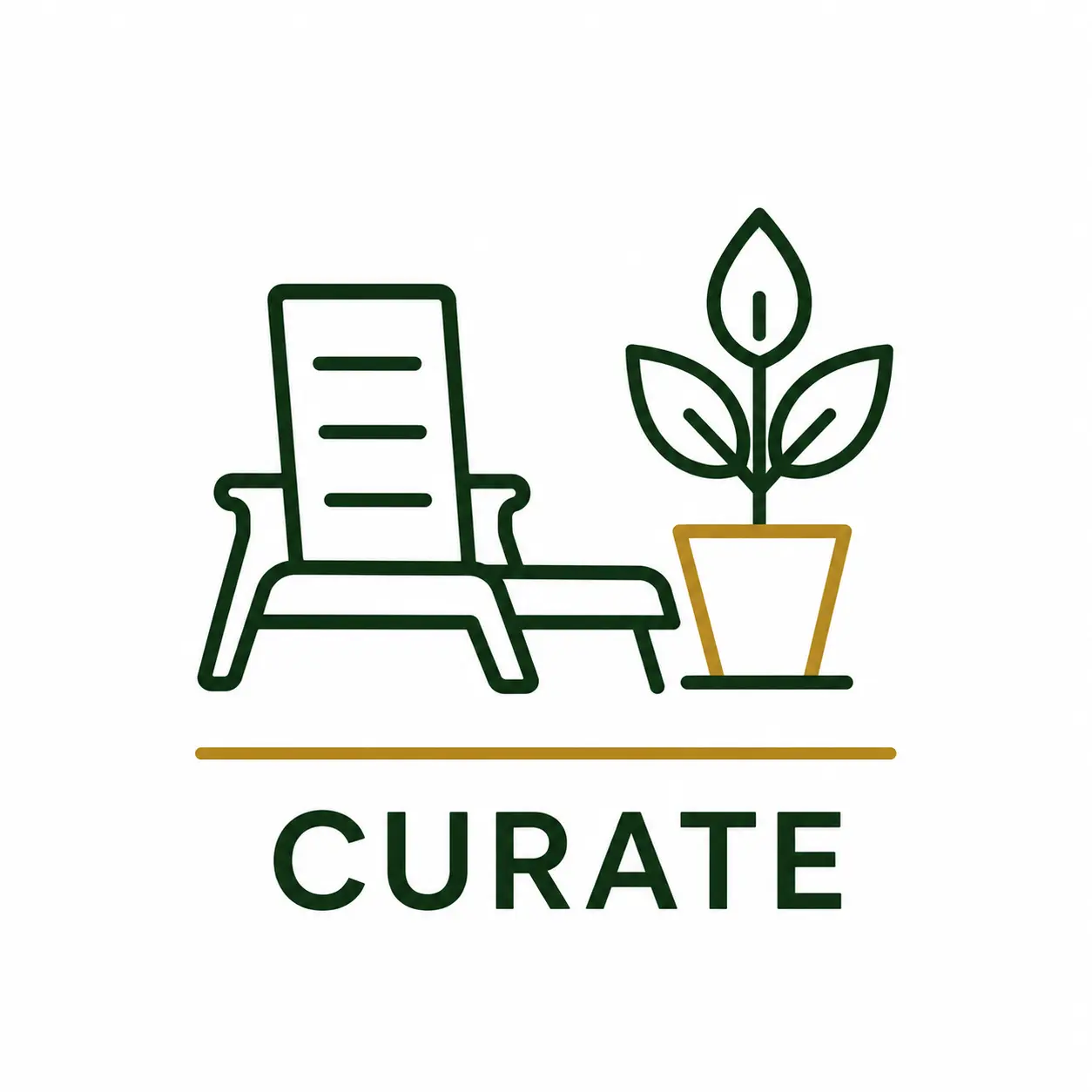 CURATE outdoor living products icon for outdoor furniture pergolas planter boxes garden art features and outdoor accessories by Down2Earth Design Studio